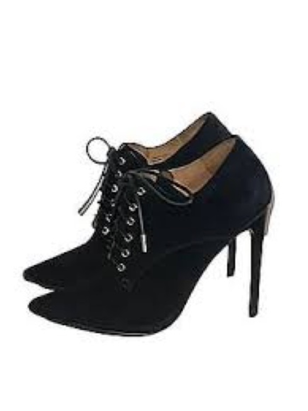 L.A.M.B. Gwen Stefani Isabella
Lace-Up Bootie Black Pointed Stiletto Heels 9.5 9